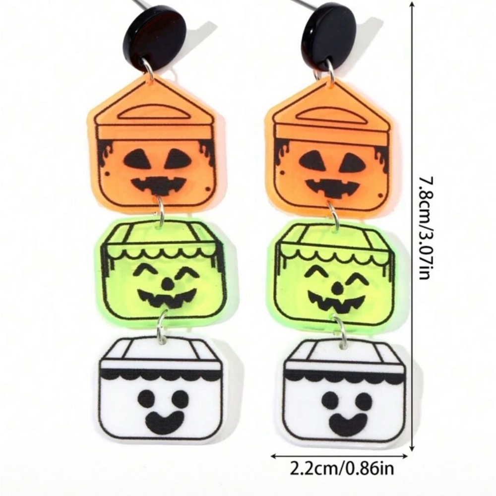 Halloween Pumpkin and Ghost Earrings